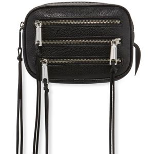 New Rebecca Minkoff Black Leather 3 Zip Belt Bag